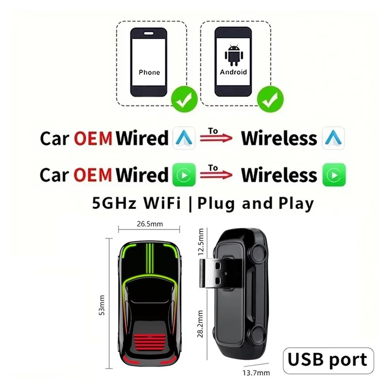 ワイヤレス Carplay アダプター Android Au - Wifi Smart Plug のレビューと価格