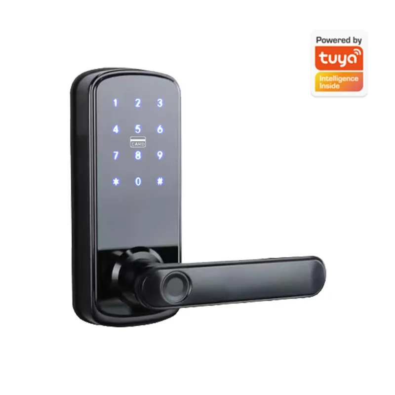 単一言語対応のパスワード式指紋認証ロック。木製ドア用。防犯機 - Smart Door Lock Wifi のレビューと価格