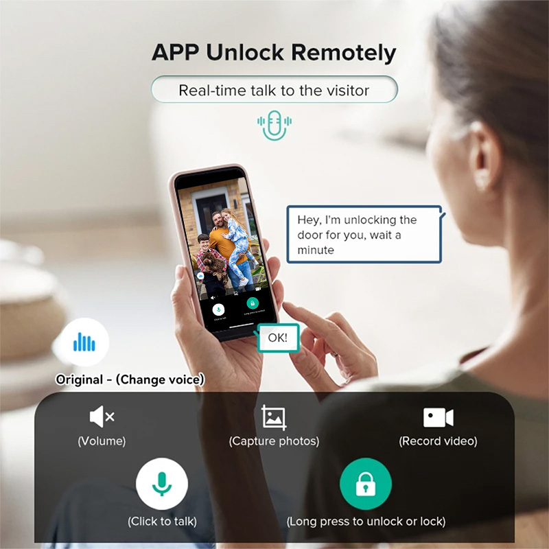 3D リアルタイムインターホン顔認識デジタルドアロックカメラ - Smart Door Lock Wifi のレビューと価格
